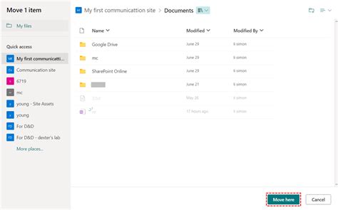 moving folders in sharepoint .